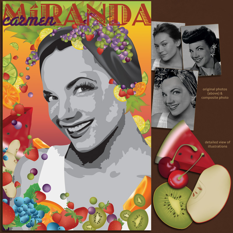 Carmen Miranda poster illustration.