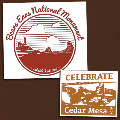 Friends of Cedar Mesa merchandise designs.