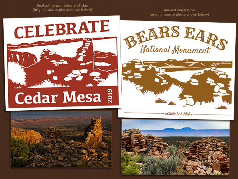 Friends of Cedar Mesa sticker design.