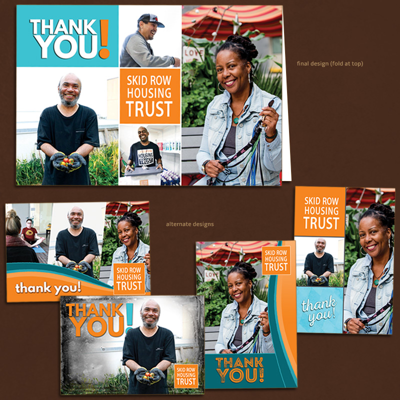 Skid Row Housing Trust thank-you card.