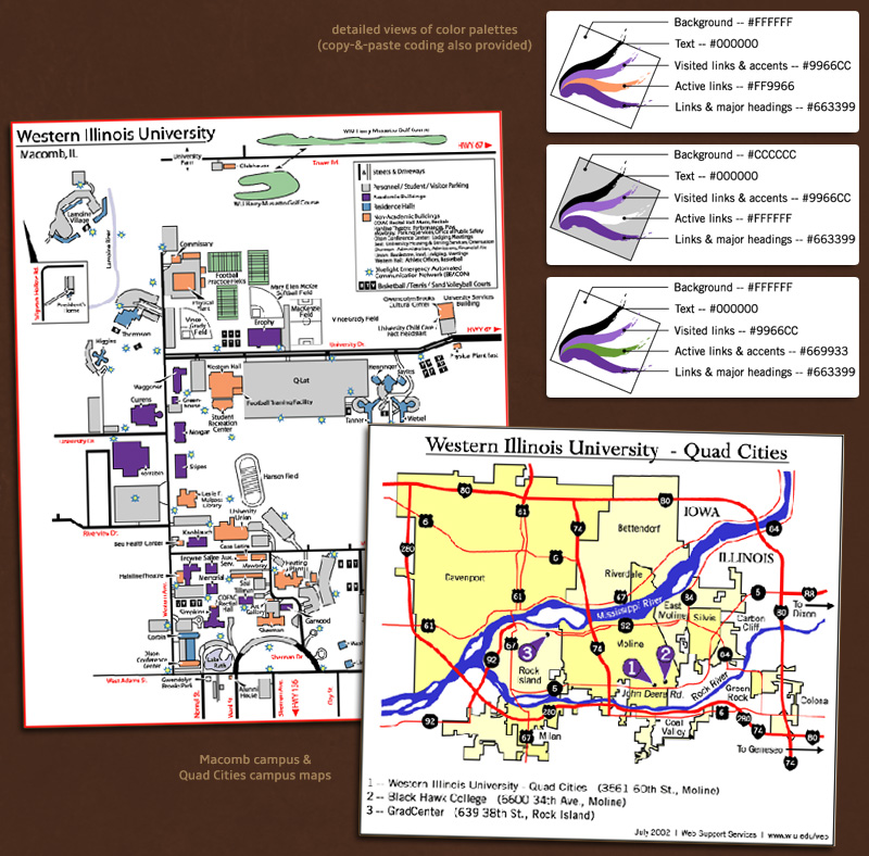 WIU site color palettes and maps.